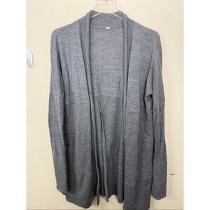 Lululemon Gray Lotus Wrap Merino Wool Open Front Cardigan Women’s Sweater Athlei